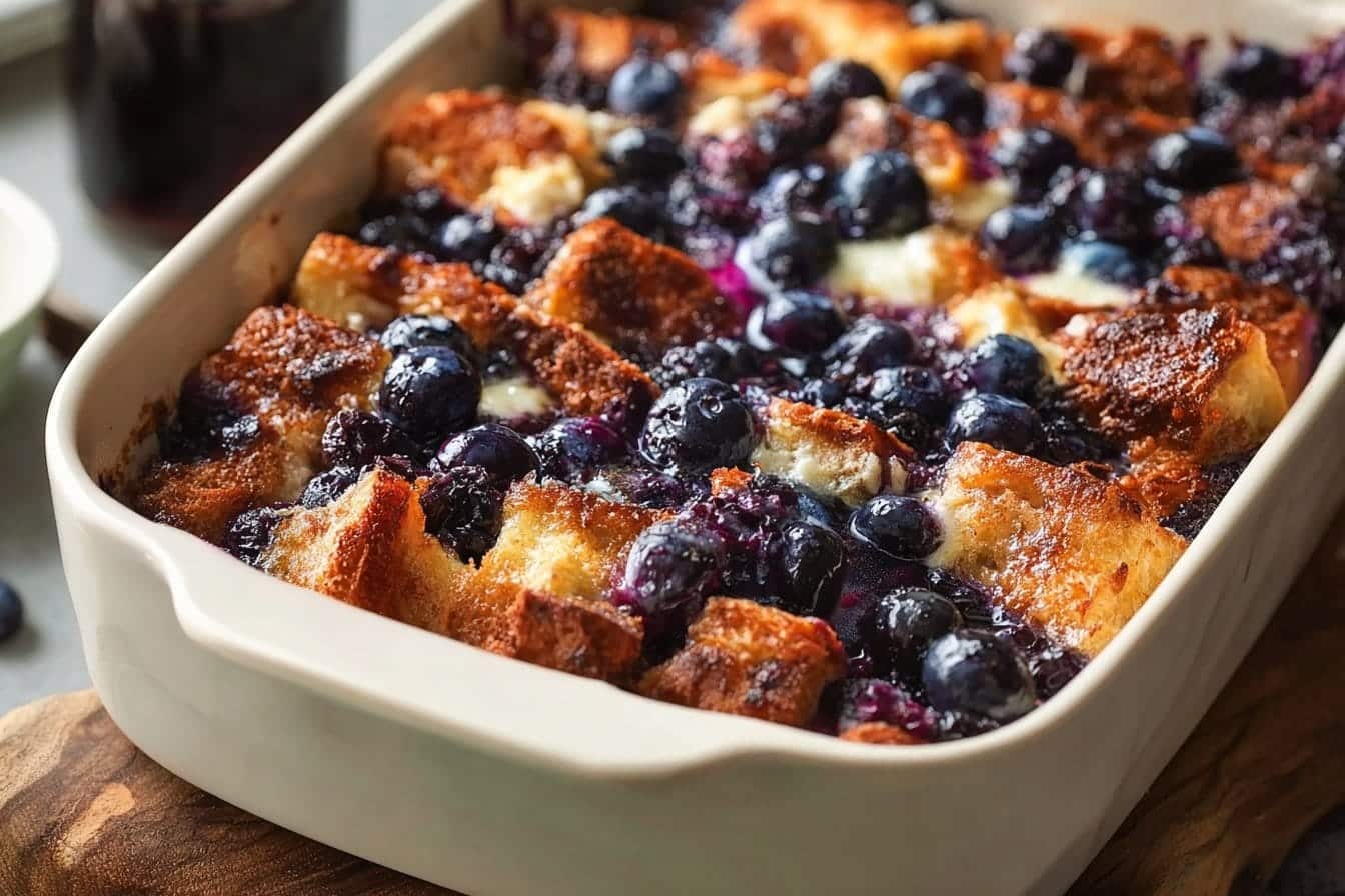 Quick Blueberry French Toast Casserole