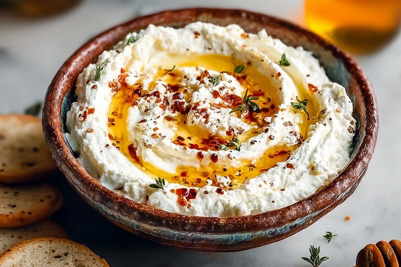 Delicious Ricotta Dip with Hot Honey