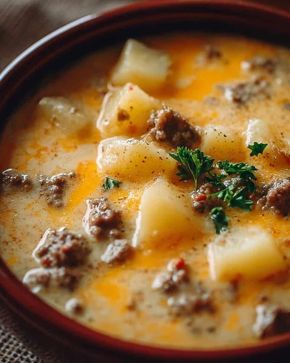 Easy Cheesy Hamburger Potato Soup