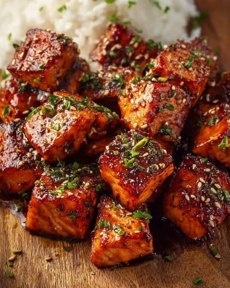 Honey Garlic Salmon Bites