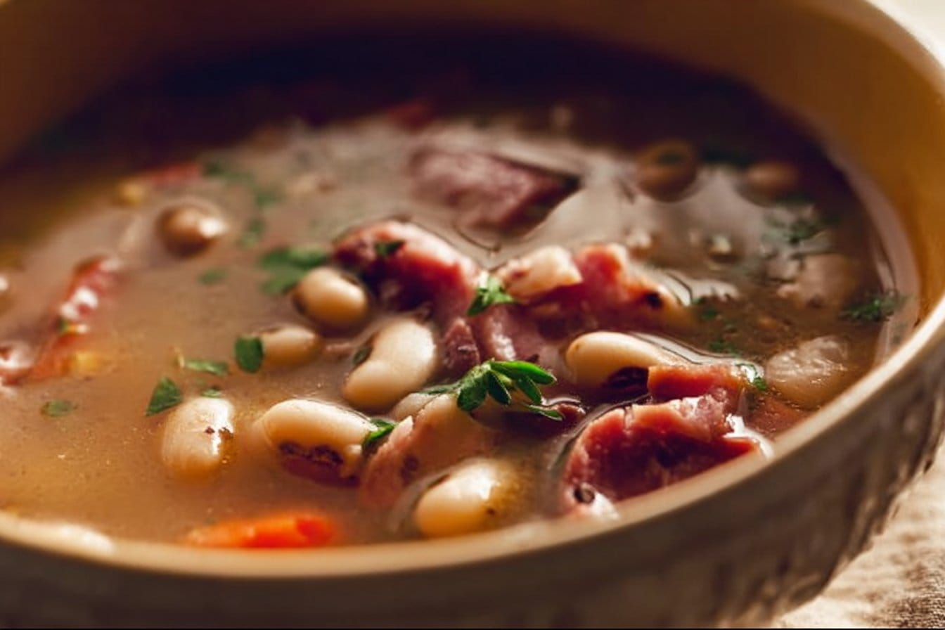 Homemade Black-Eyed Pea and Ham Soup