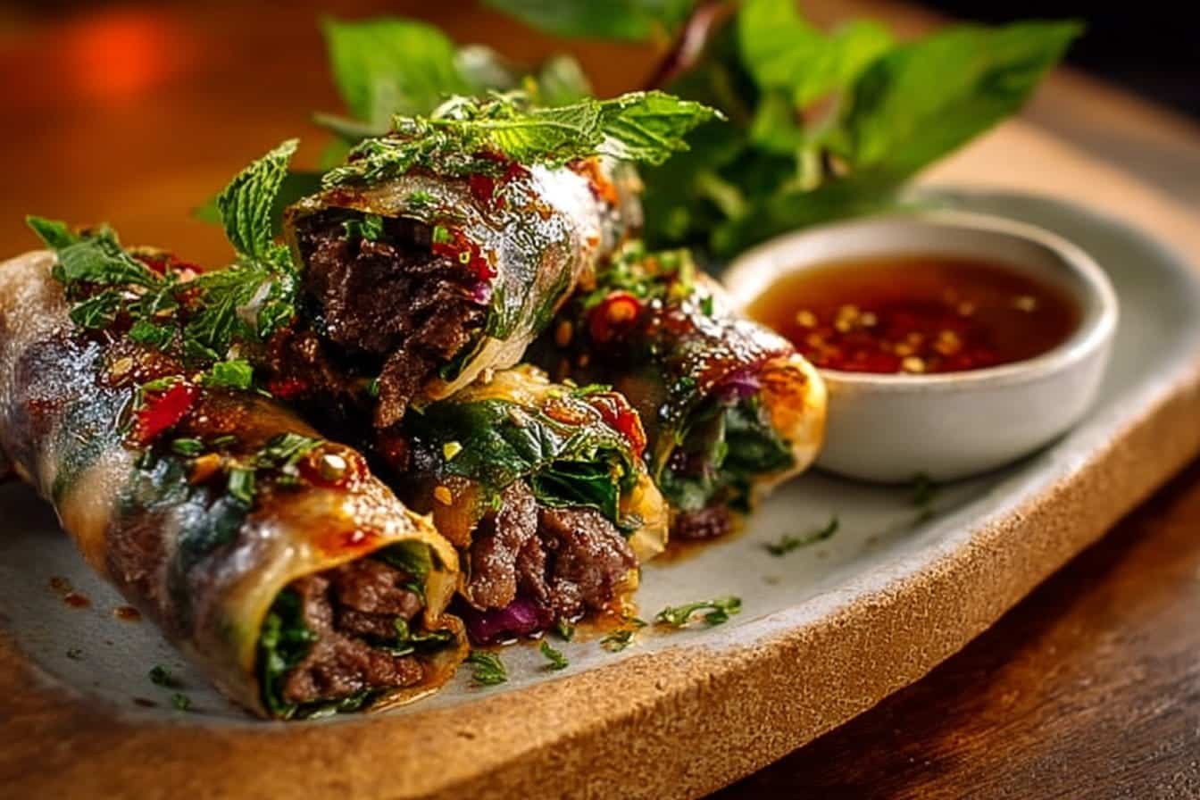 Thai Basil Beef Rolls