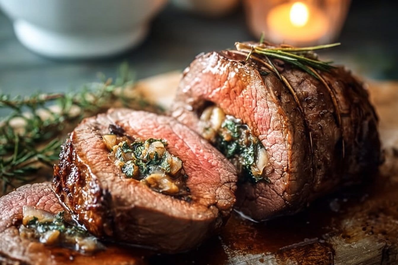 Quick Christmas Stuffed Beef Tenderloin