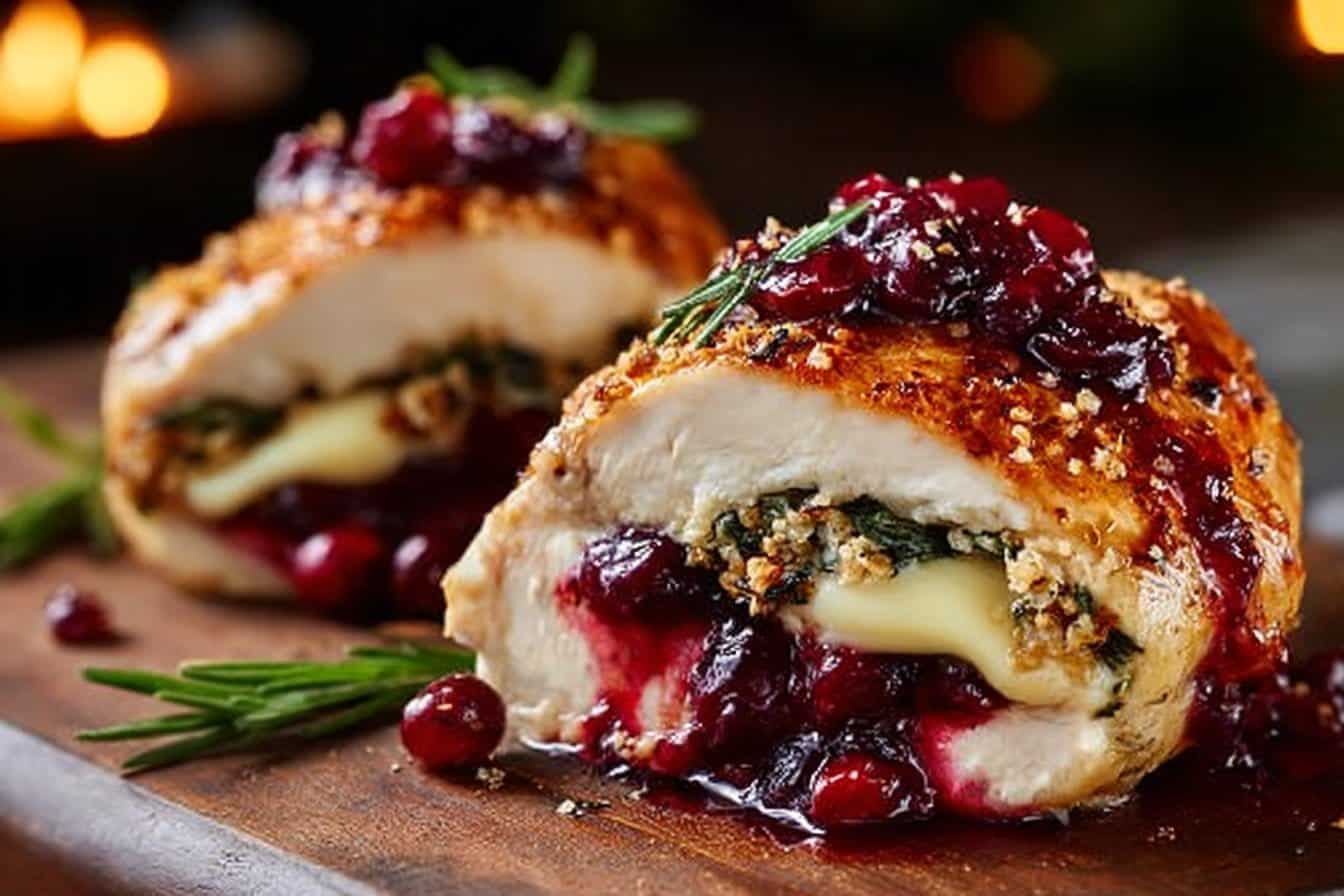 Impressive Cranberry Brie Stuffed Chicken