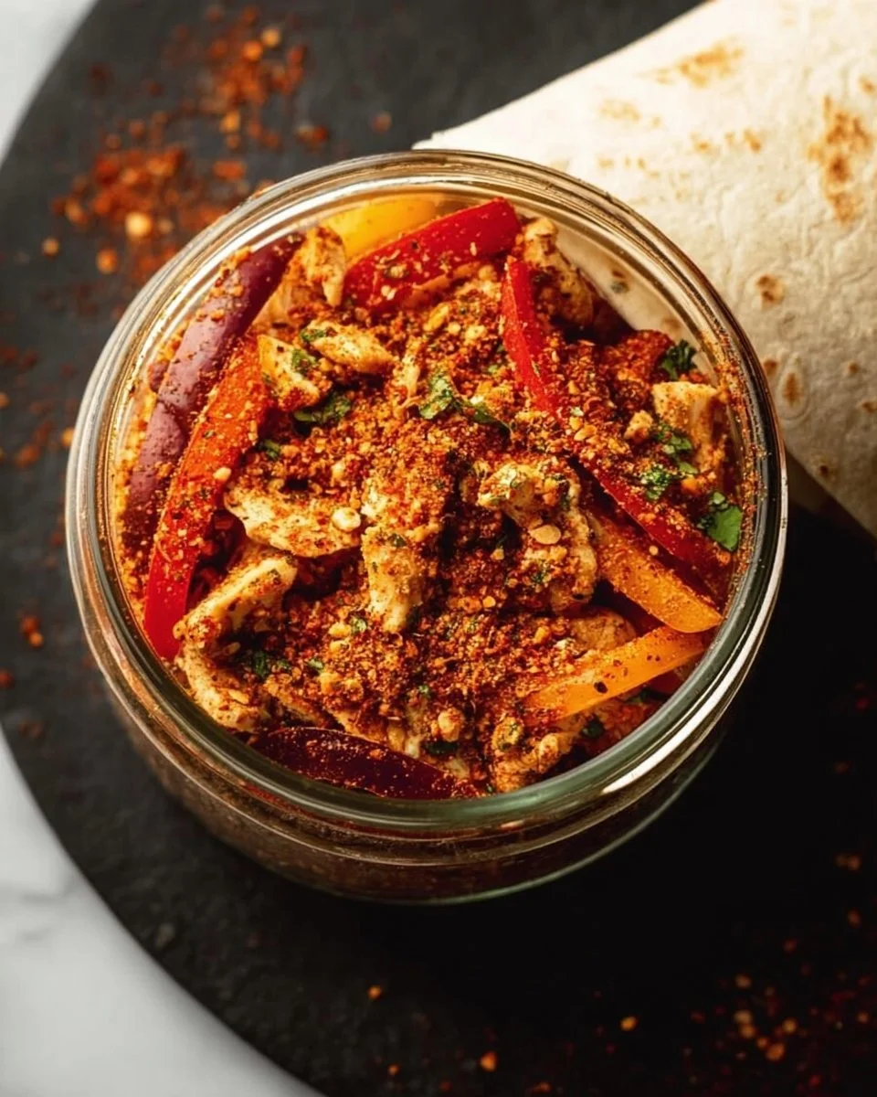 Delicious chicken fajitas with colorful bell peppers and onions served on a platter