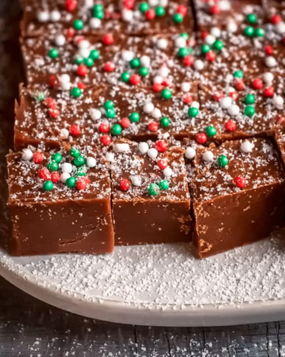 Delicious Christmas Fudge displayed on a festive table