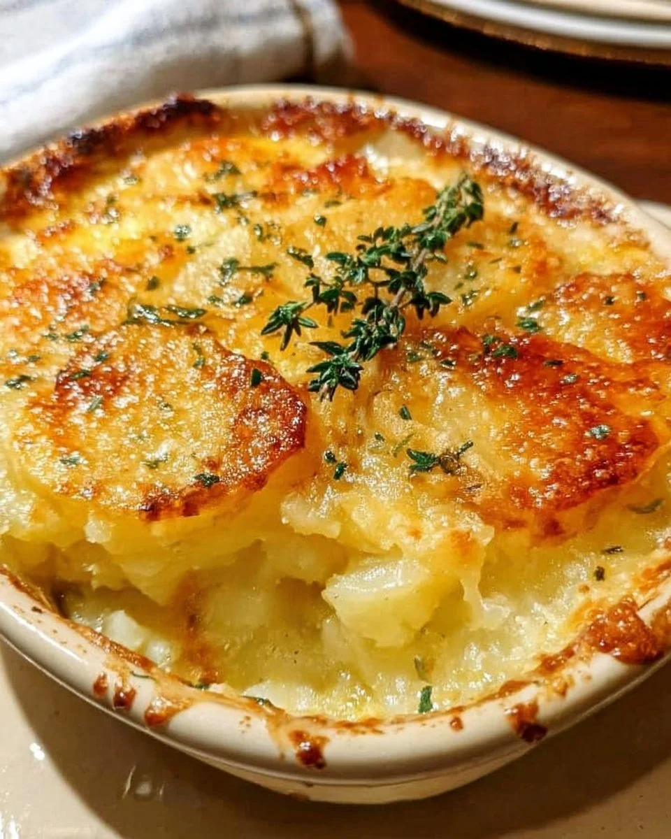 Creamy and cheesy copycat Ruth’s Chris Gratin Potatoes dish