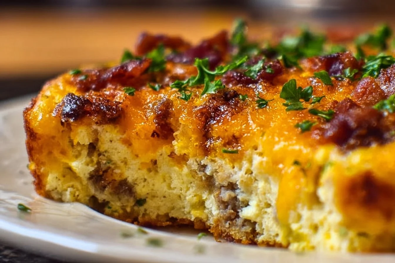 Delicious Crack Breakfast Casserole baked with eggs, cheese, and savory ingredients