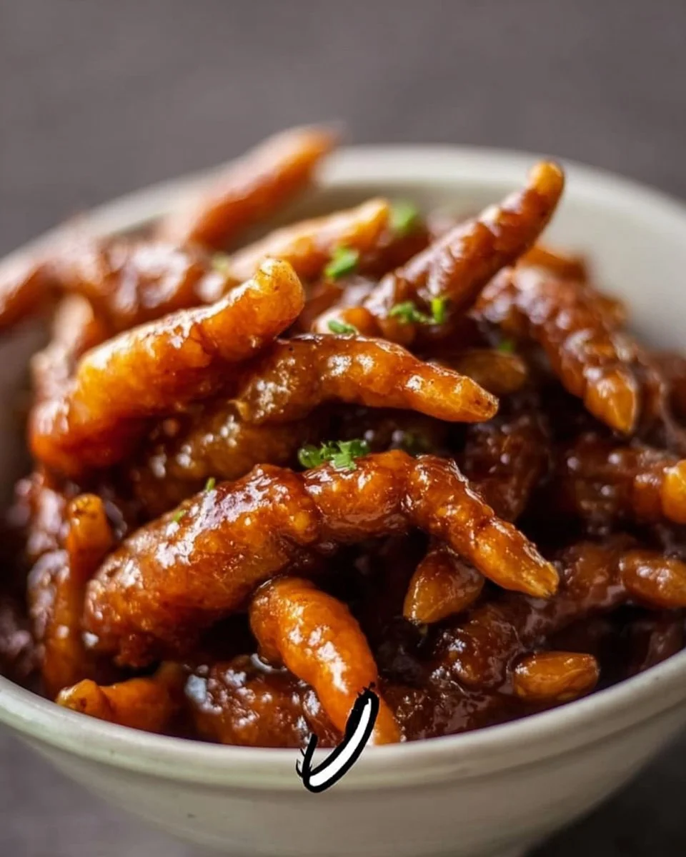 Deliciously prepared chicken feet ready to be served as a unique dish.
