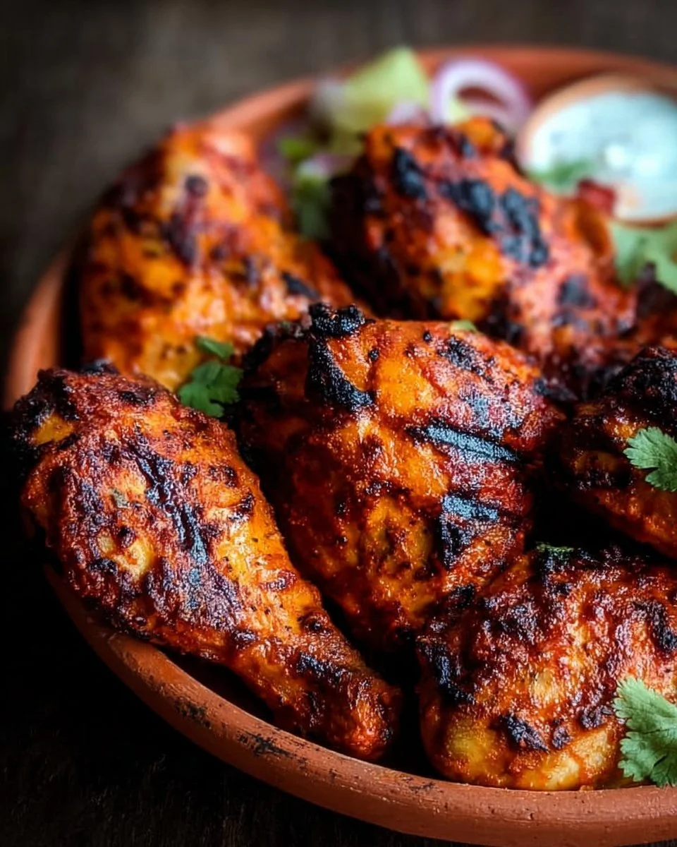 Delicious easy Tandoori Chicken marinated with spices and grilled to perfection