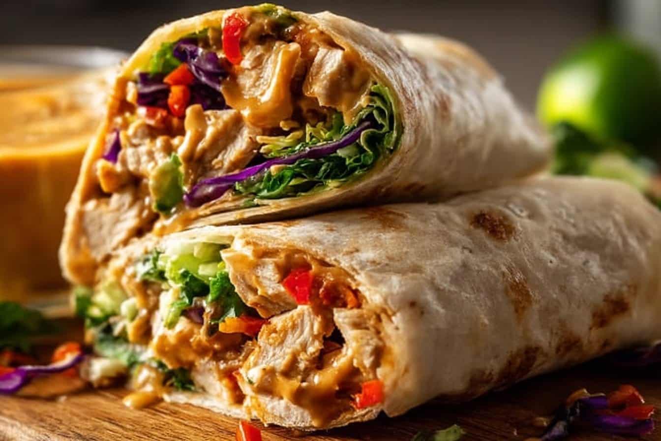 Thai Peanut Chicken Wraps