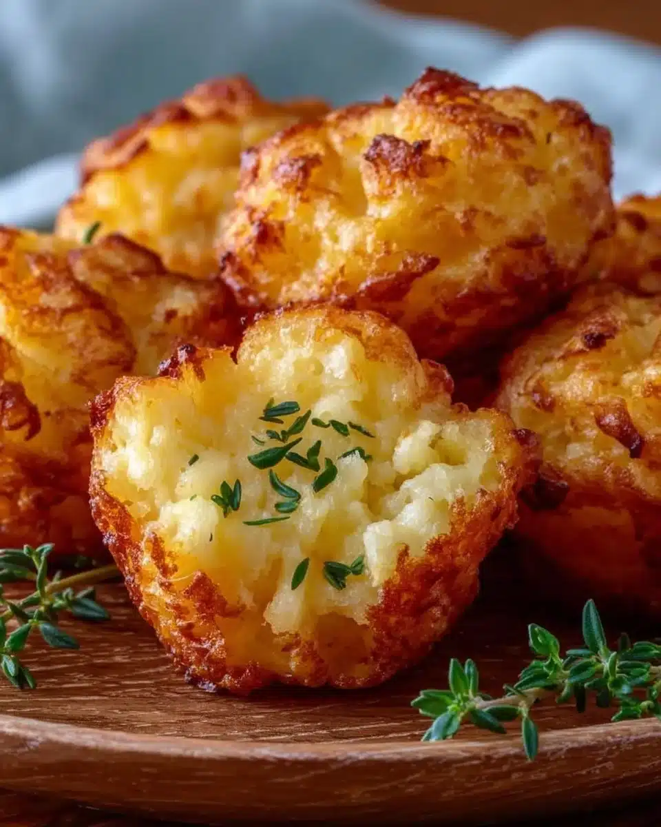 Delicious leftover mashed potato cheese puffs served on a plate