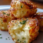 Delicious Mashed Potato Cheese Puffs fresh out of the oven, golden and crispy.