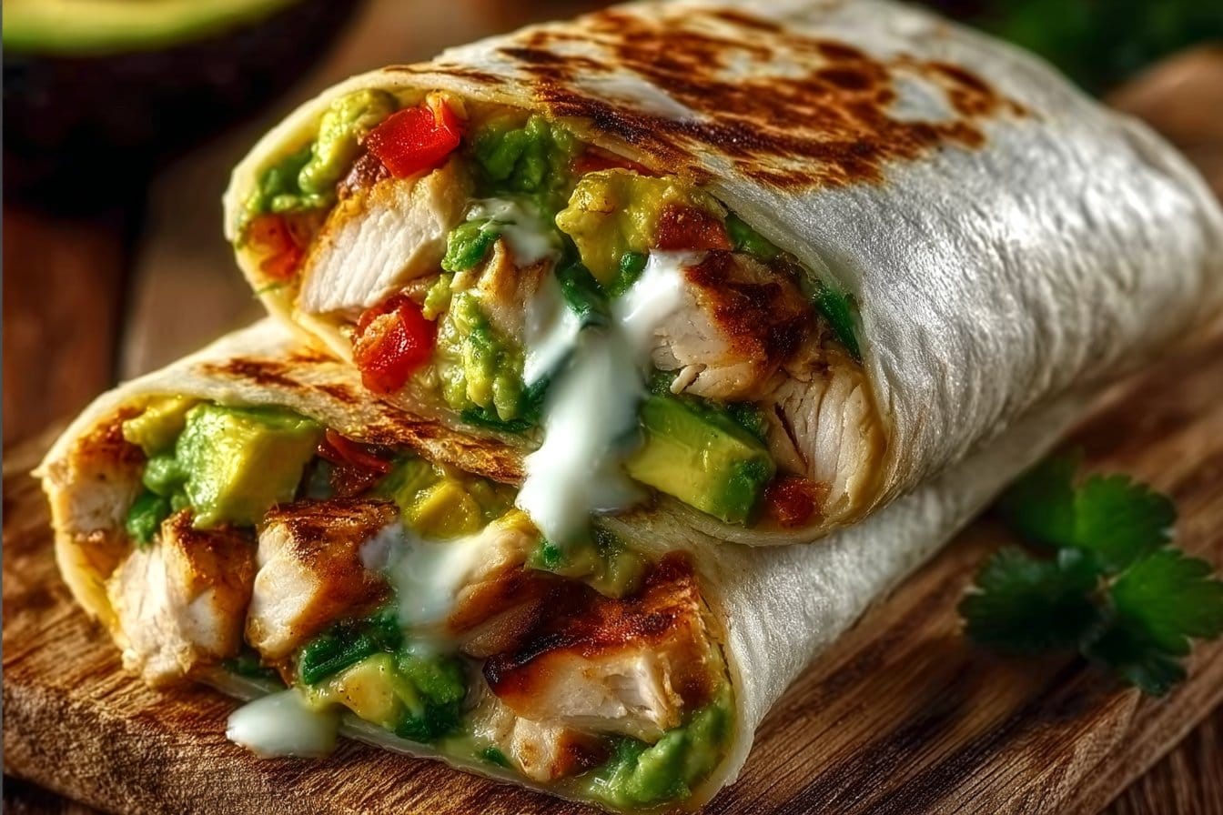 Chicken Avocado Ranch Burritos