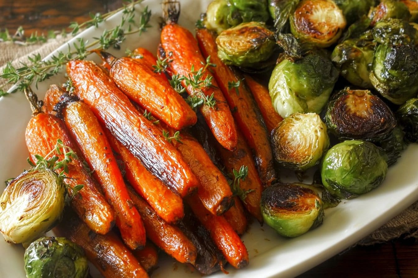 Roasted Carrots and Brussel Sprouts