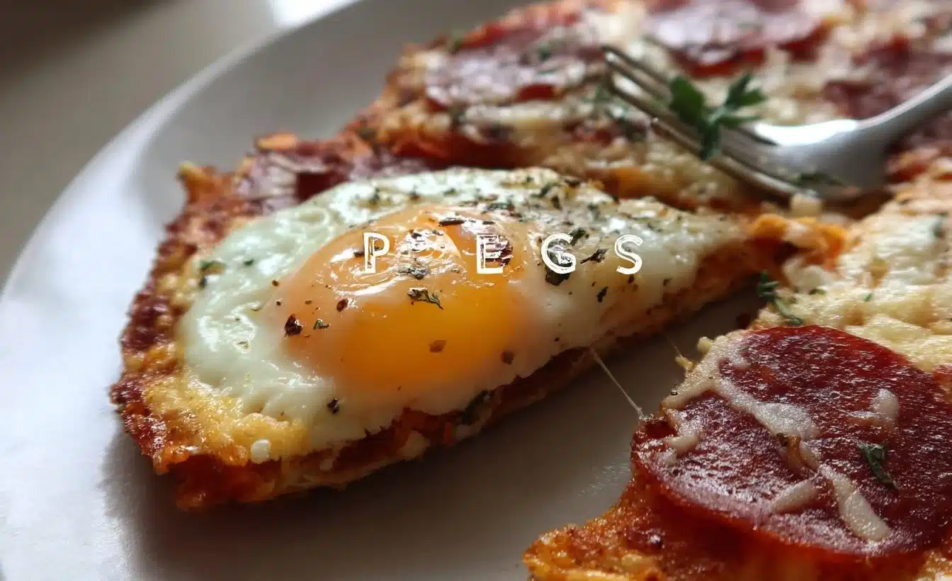Delicious Pizza Eggs served on a plate, perfect for breakfast or brunch.