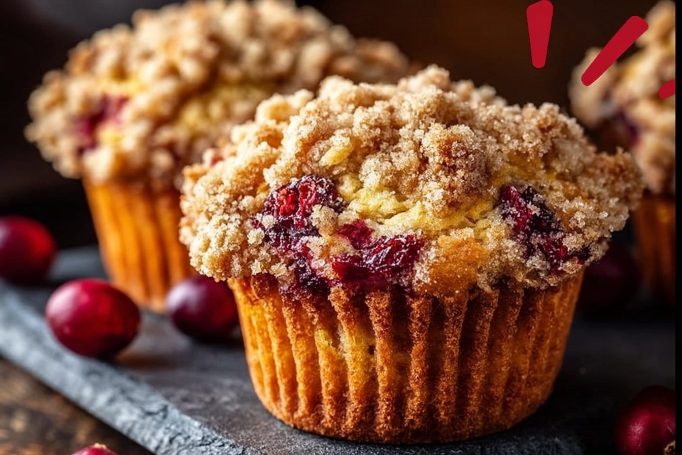 Cranberry Orange Muffins with Streusel
