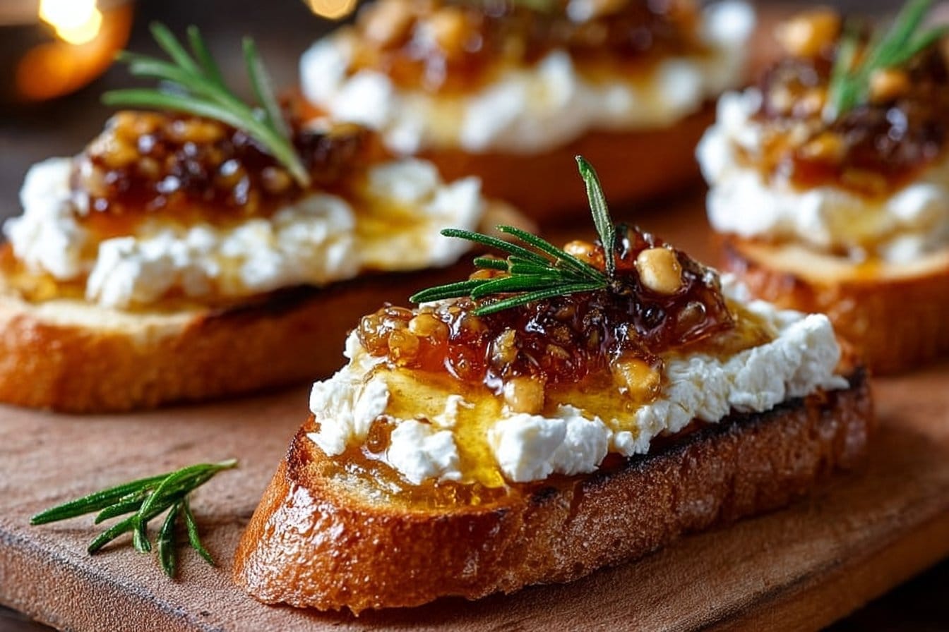 Whipped Feta Crostini with Hot Honey Recipe