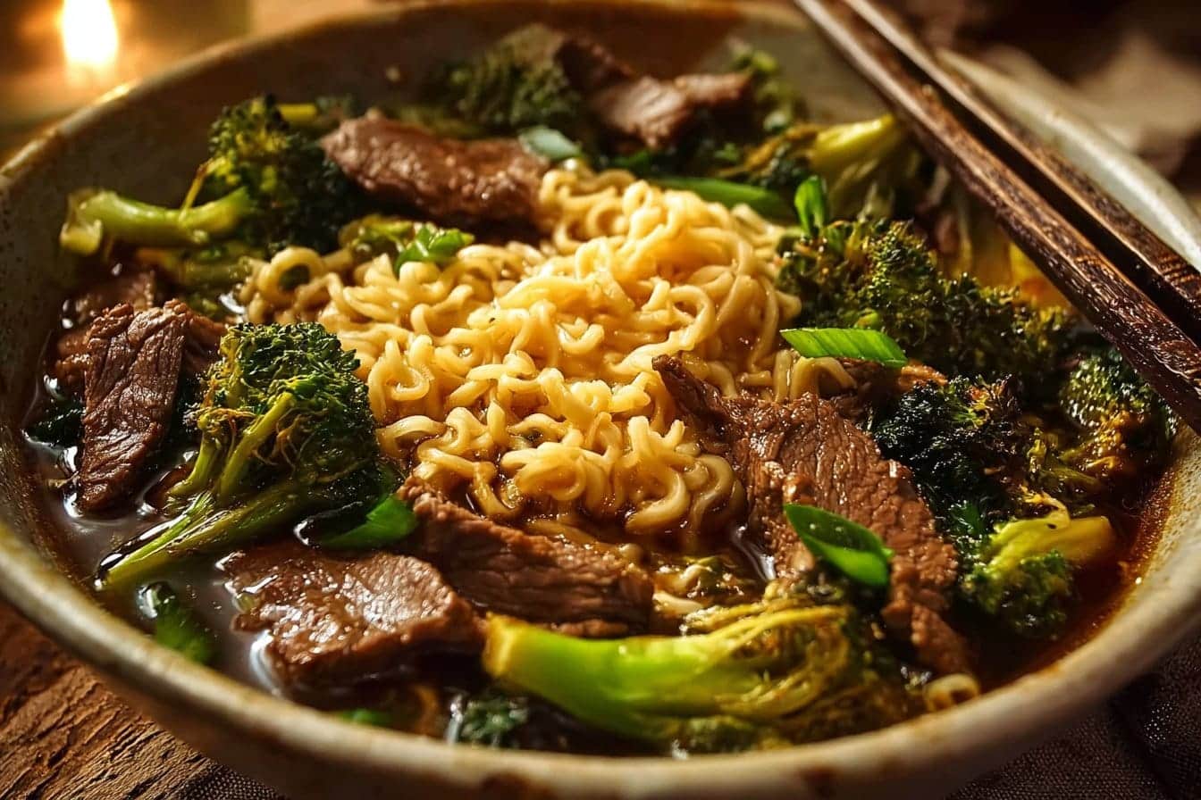 Sheet Pan Beef and Broccoli Ramen