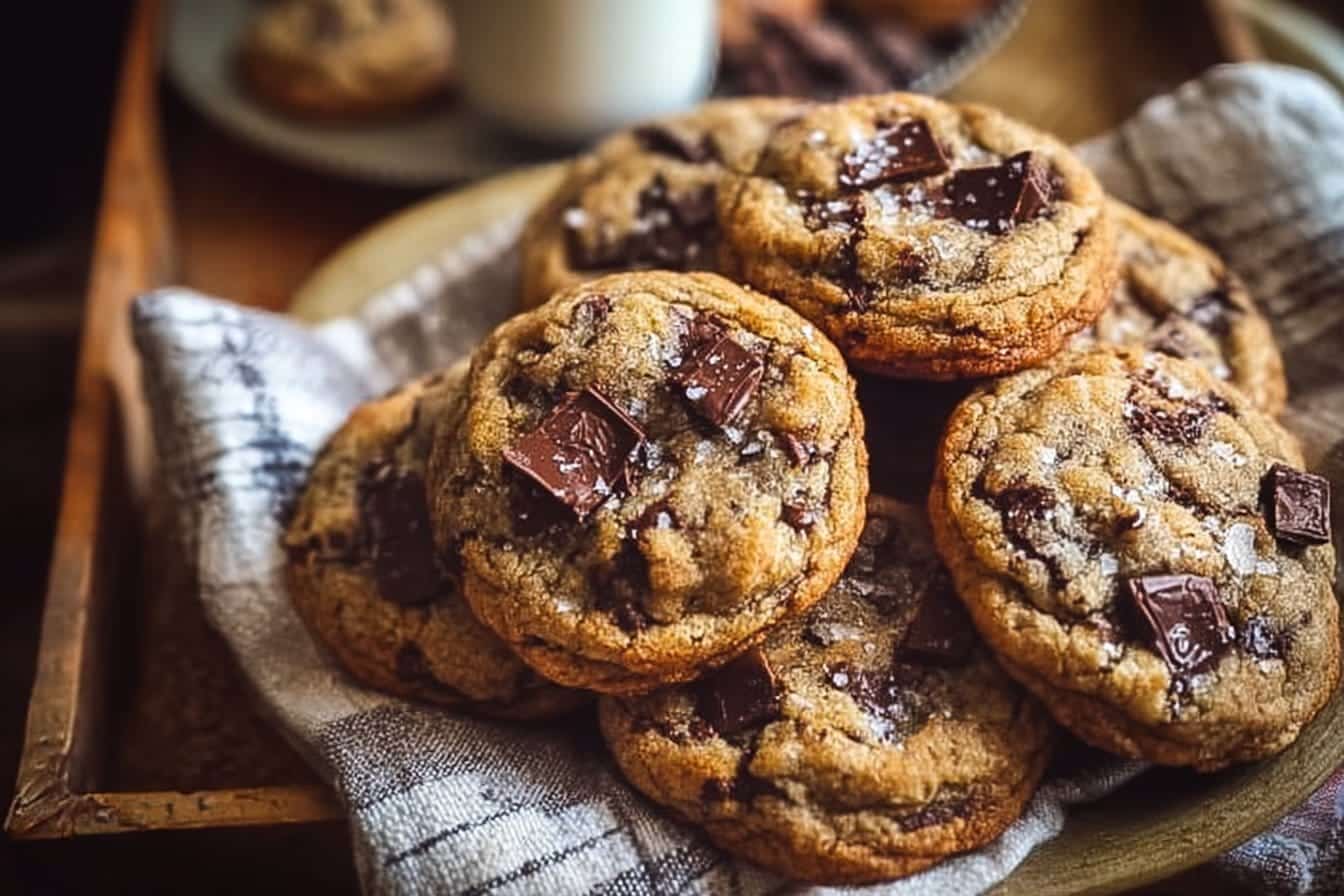 Brown Butter Sourdough Discard Chocolate Chip Cookies