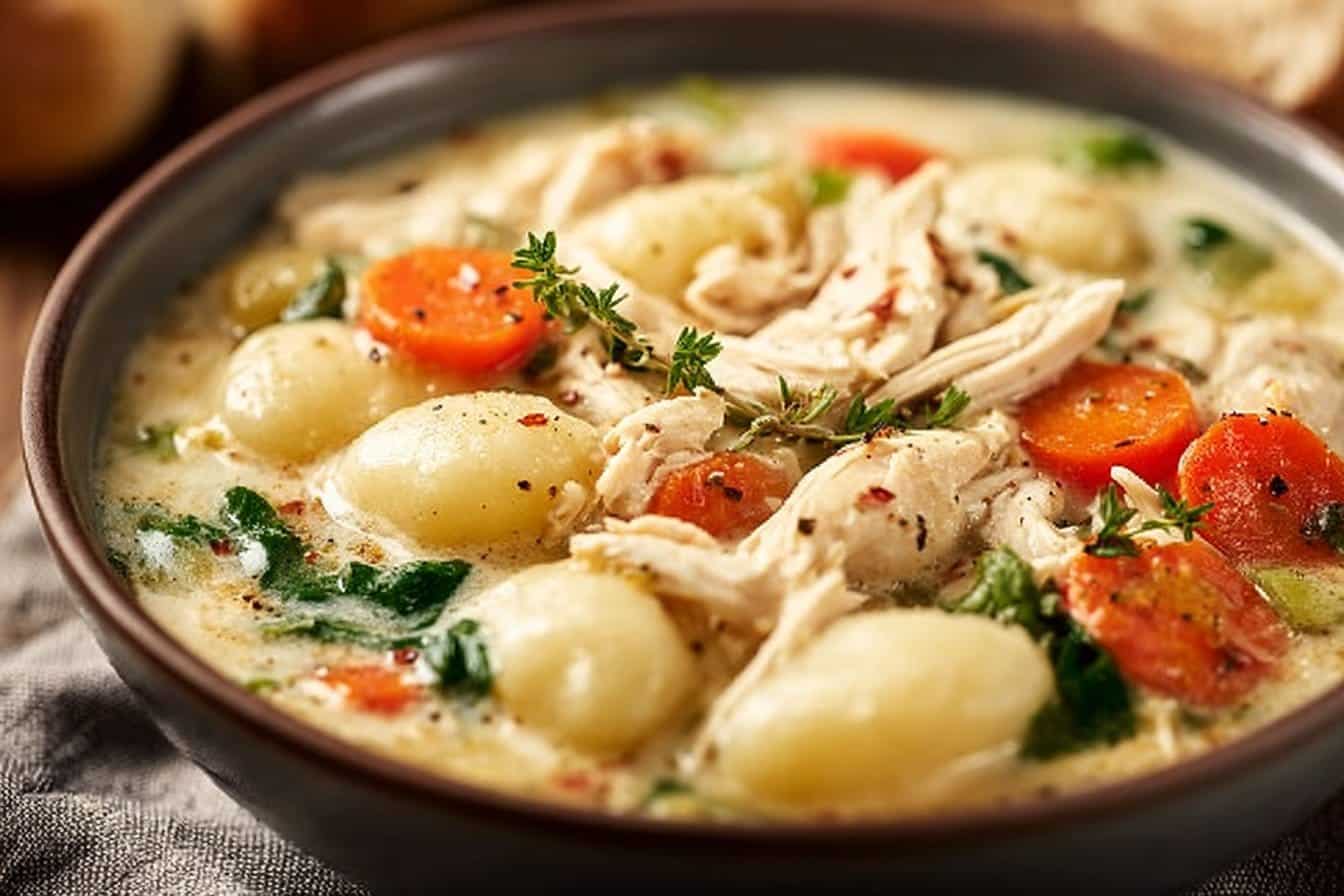 Healthy Rotisserie Chicken Gnocchi Soup