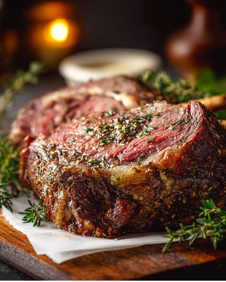 Ruth’s Chris–Style Roasted Garlic & Herb Prime Rib