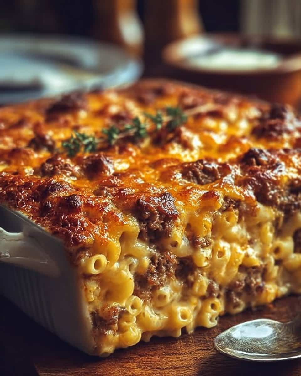 Mac and Cheese Meatloaf Casserole