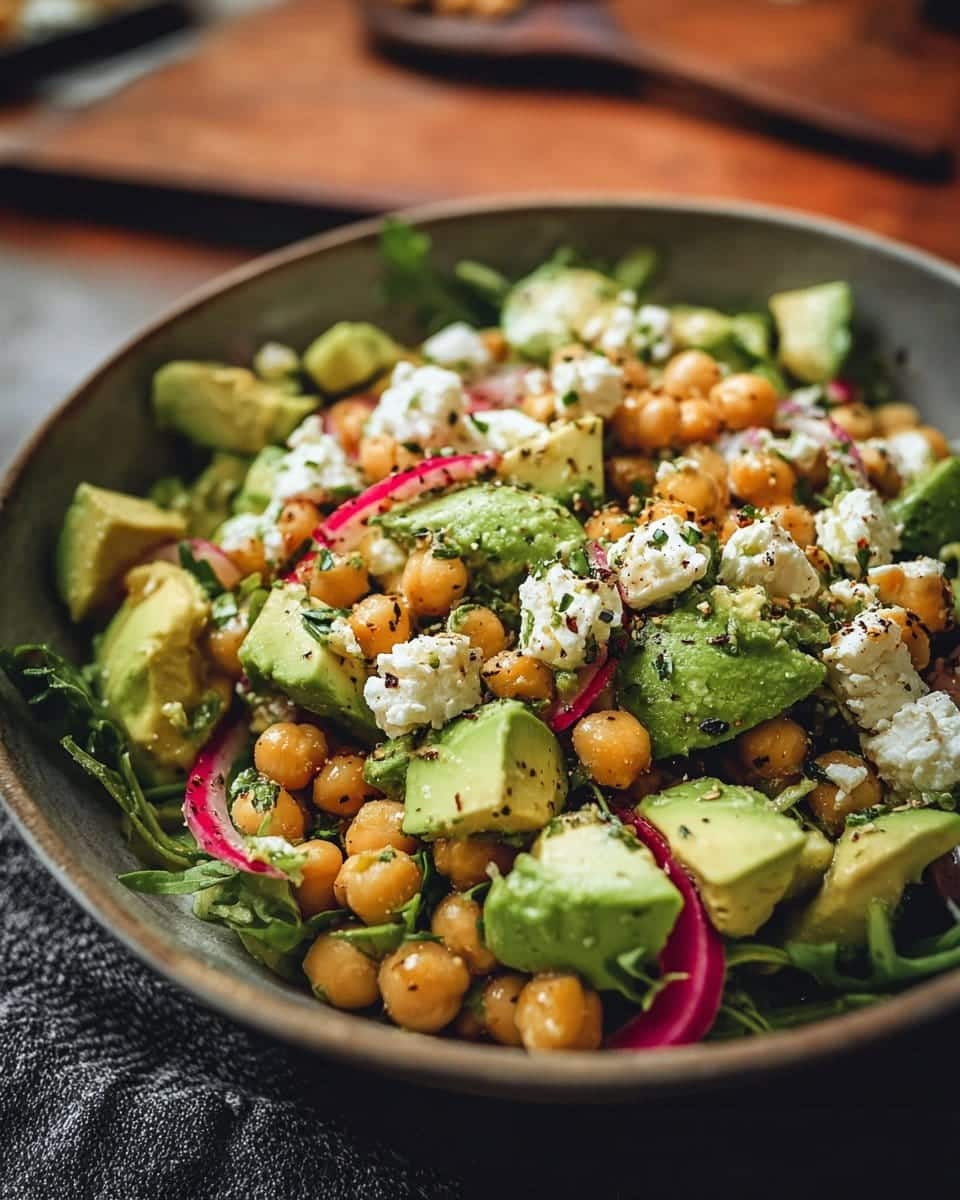 Chickpea Feta Avocado Salad