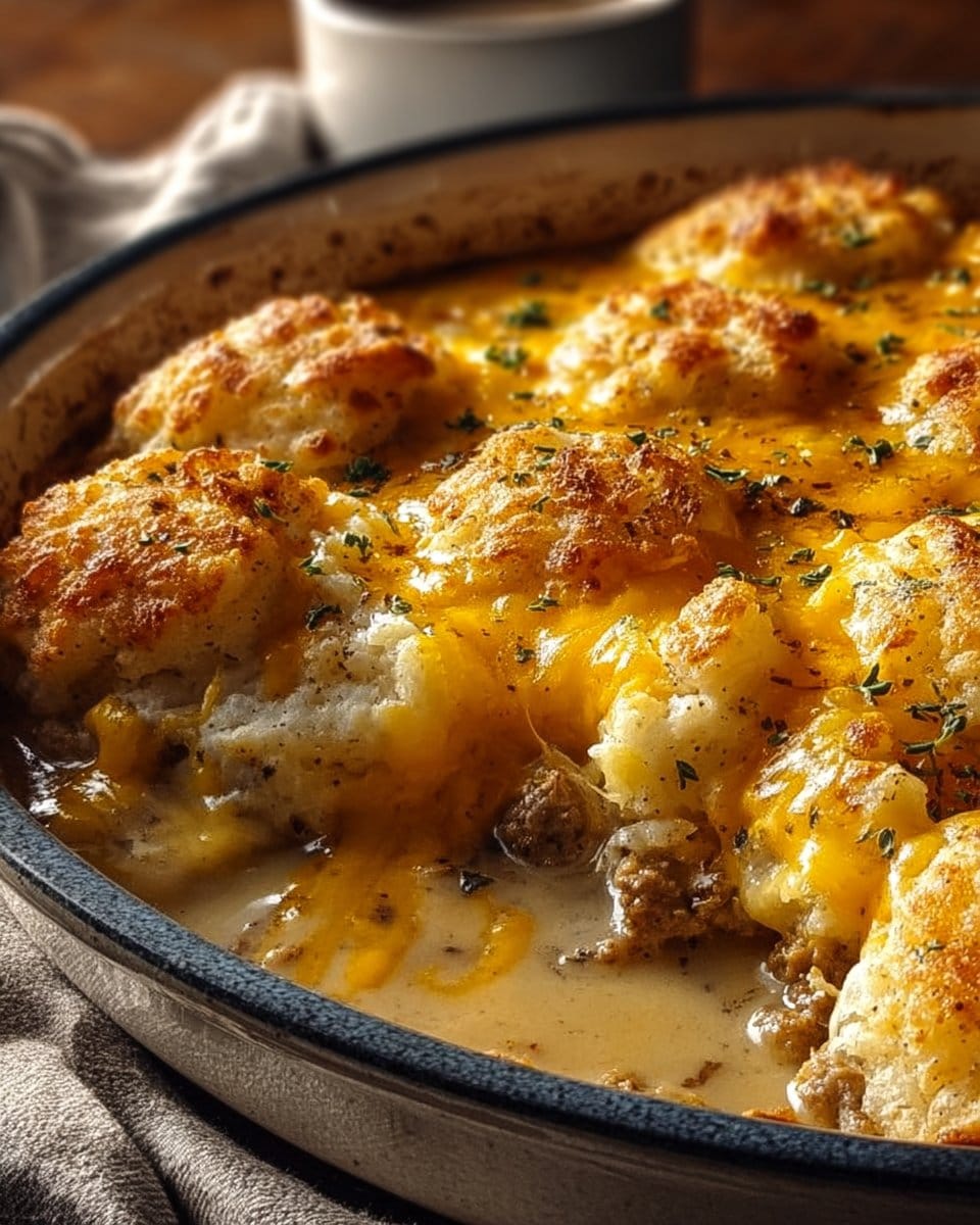 Hashbrown Gravy Biscuit Bake