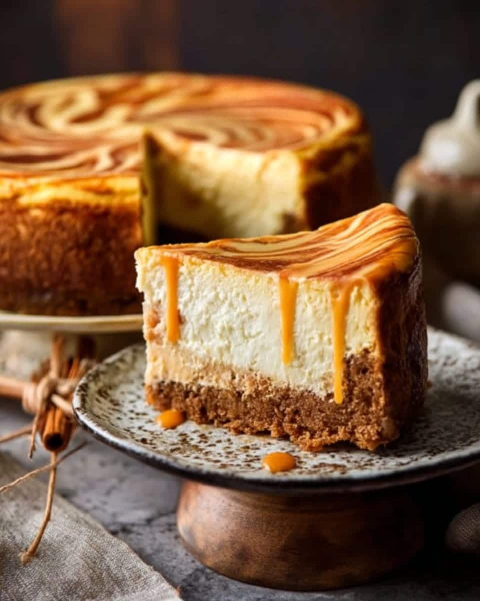 Easy Pumpkin Swirl Cheesecake Recipe - Perfect Fall Dessert!