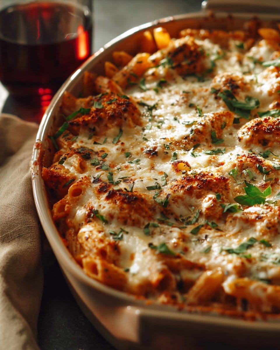 Dump and Bake Chicken Parmesan Casserole