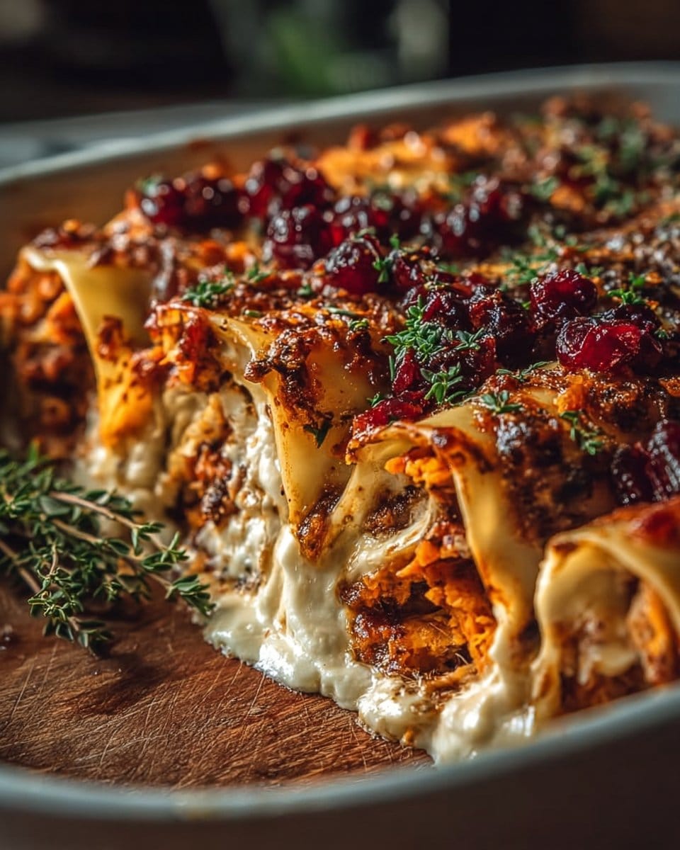 Cinnamon Roasted Sweet Potato & Cranberry Lasagna Rolls