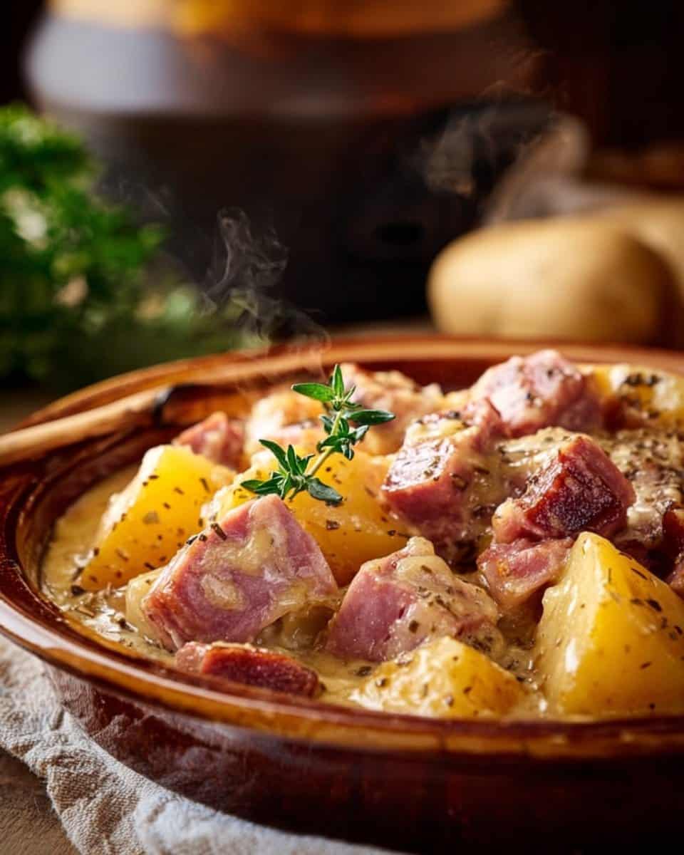 Creamy Crockpot Ham & Potatoes