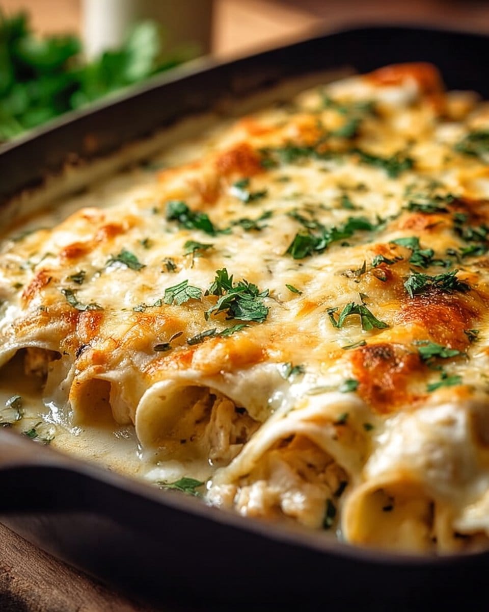 Creamy White Chicken Enchiladas