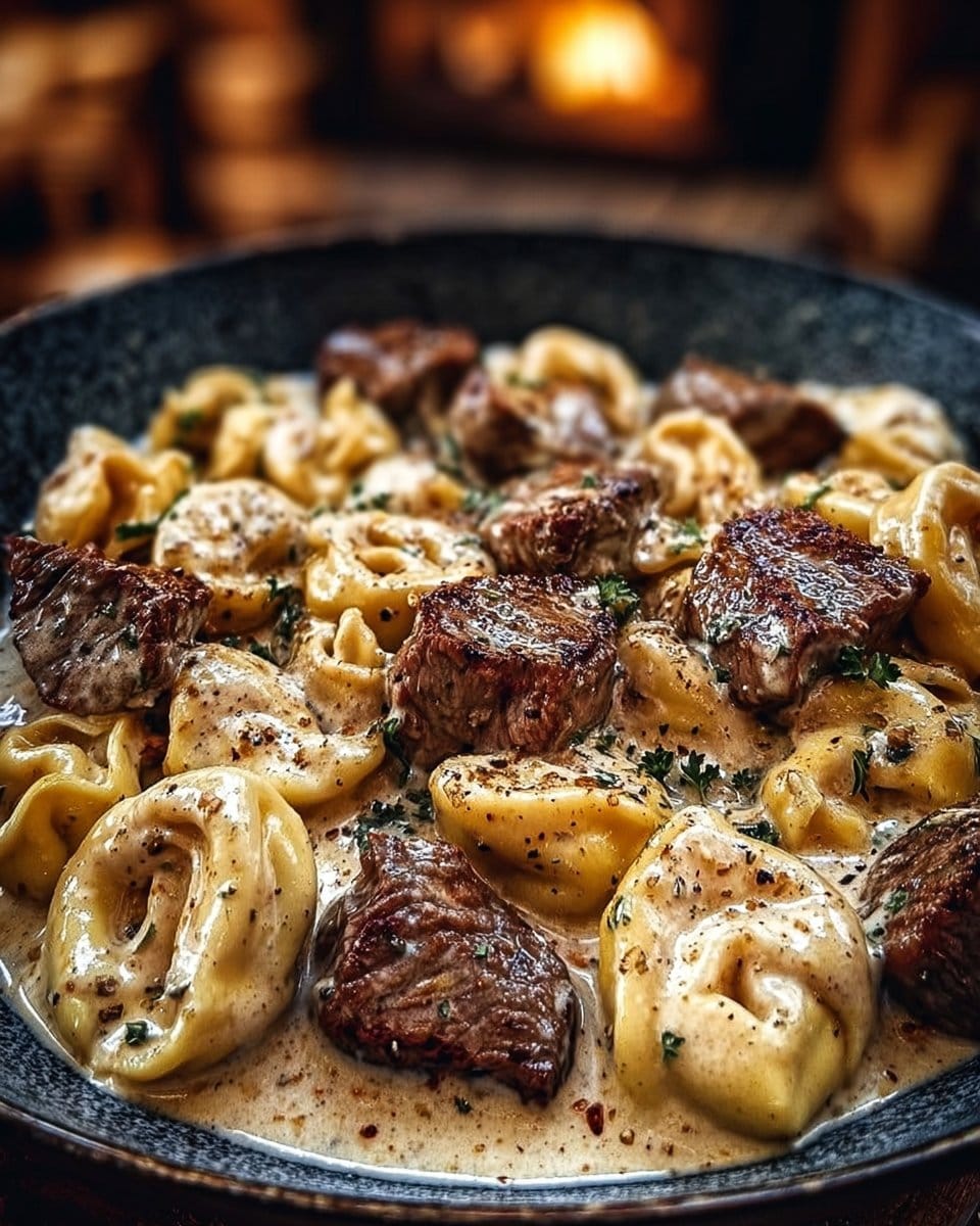 Cracked Garlic Steak Tortellini in Creamhouse Sauce Bliss