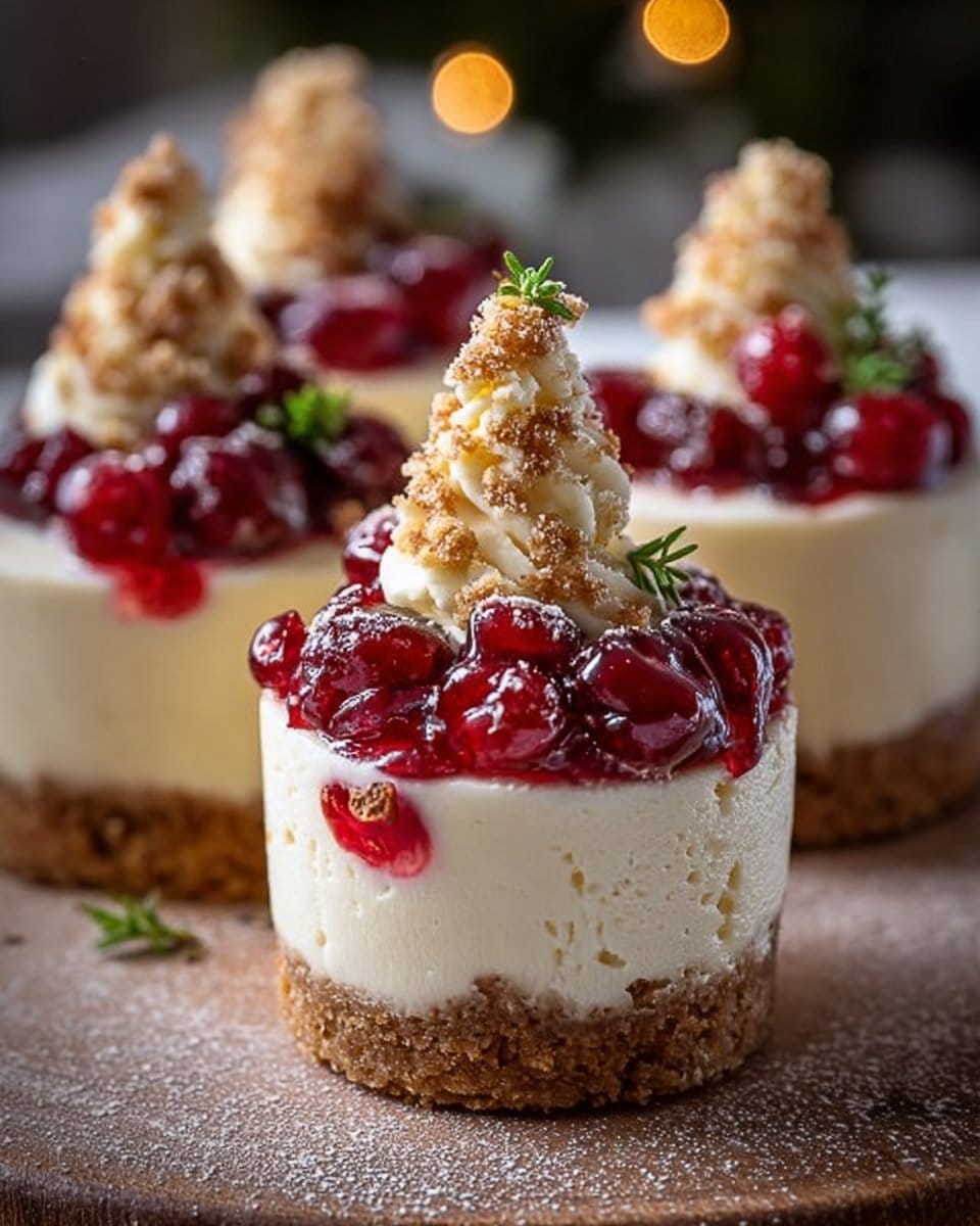 Christmas Tree Mini Cheesecakes
