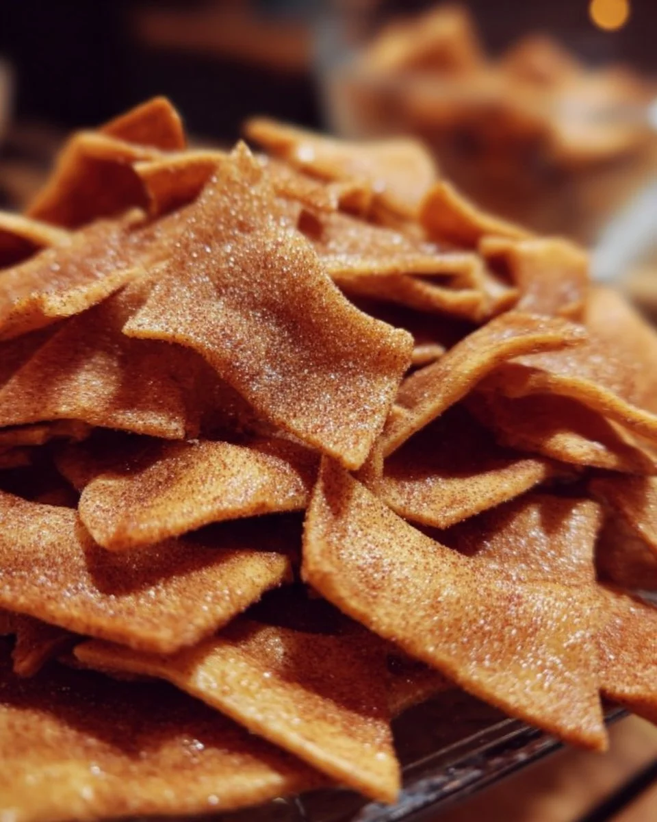 Delicious Christmas Eve Cinnamon Crisps served on a festive plate.