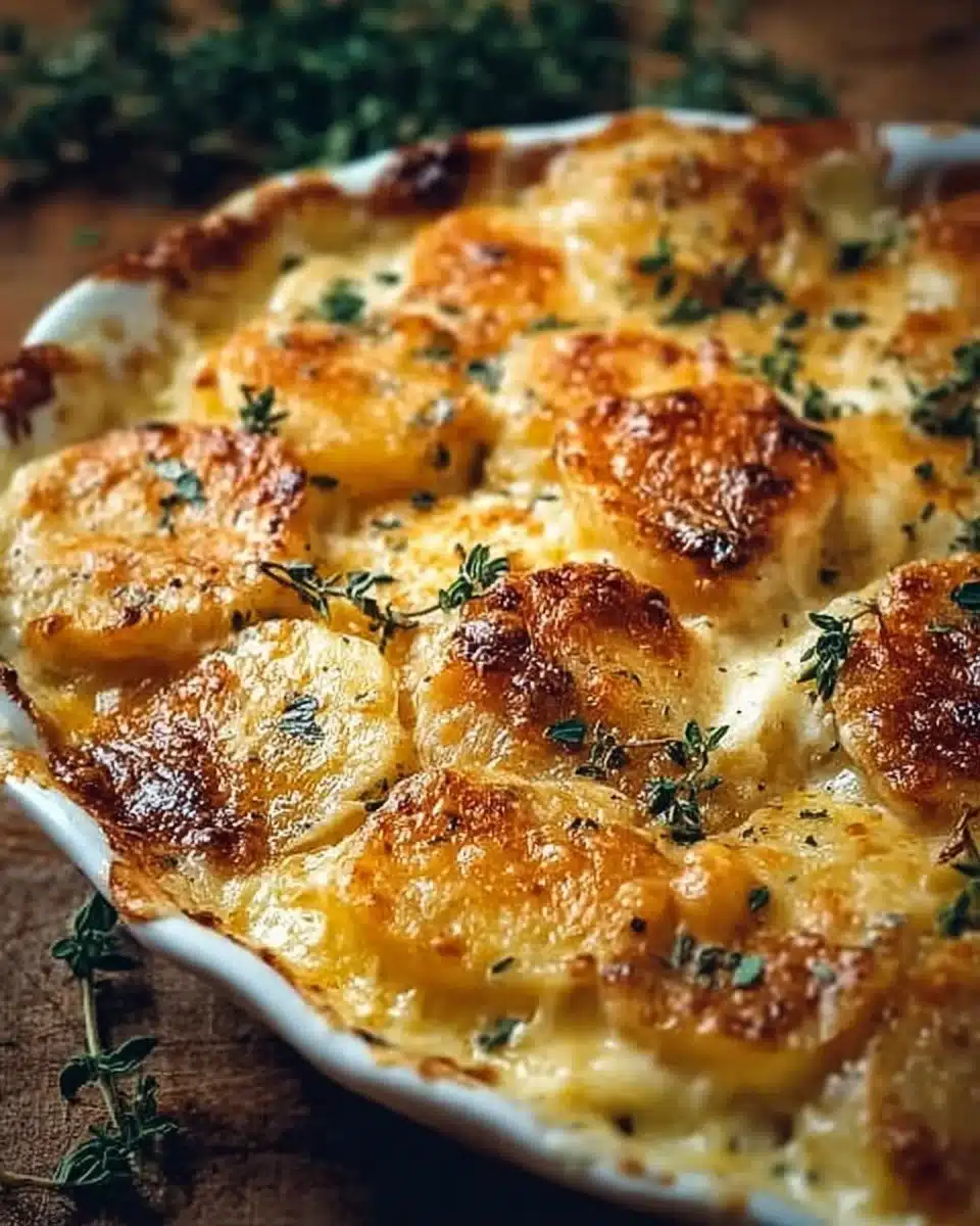 Creamy and cheesy potatoes au gratin inspired by Ruth's Chris recipe