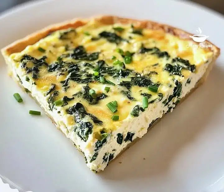 Crustless ricotta spinach quiche fresh out of the oven.