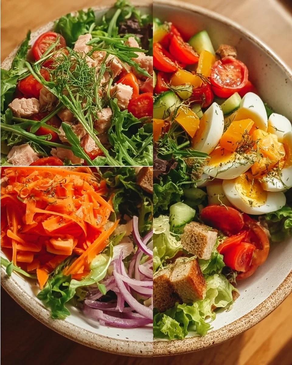 A colorful assortment of delicious salad ideas served in a bowl.