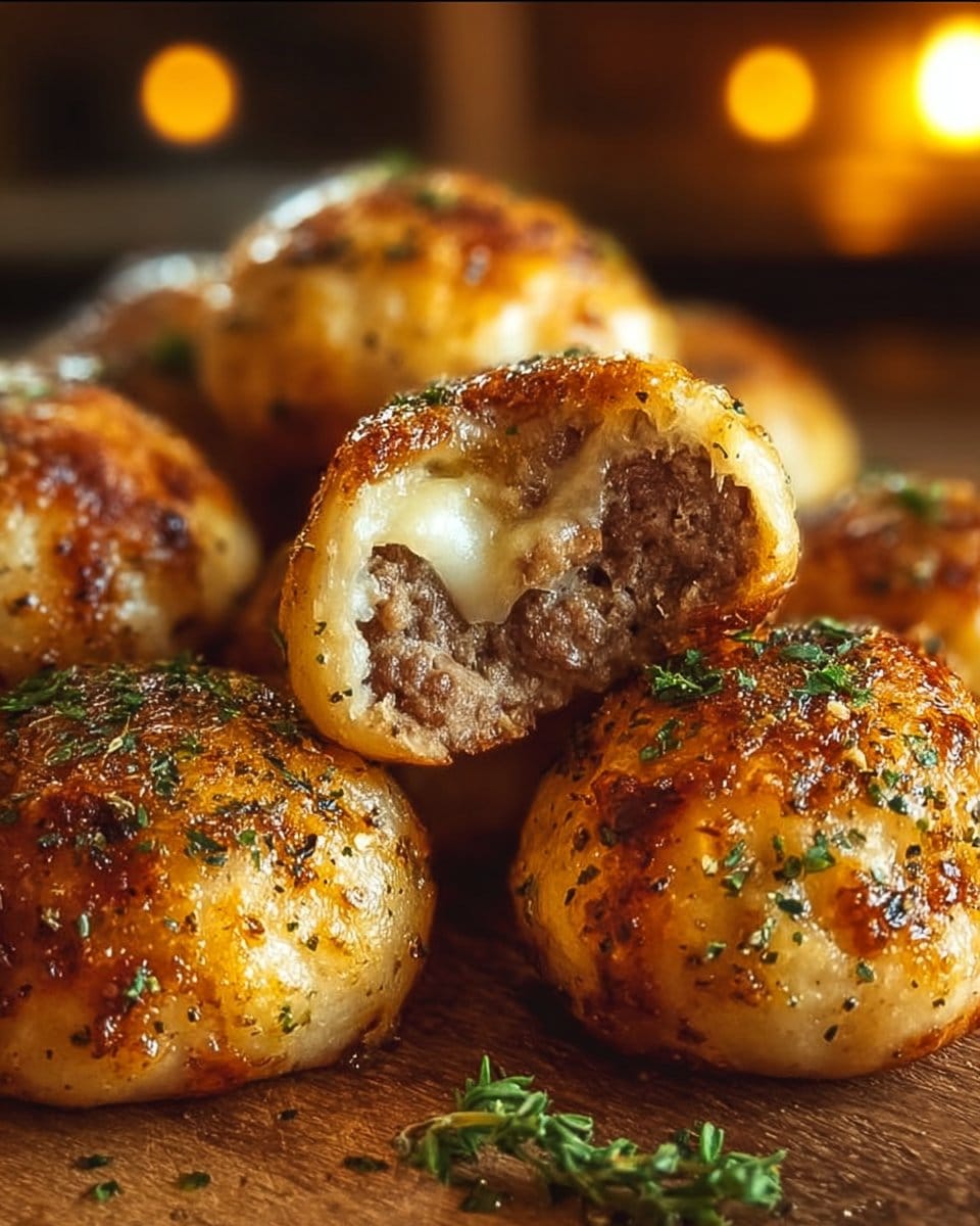 Garlic Parmesan Cheeseburger Bombs