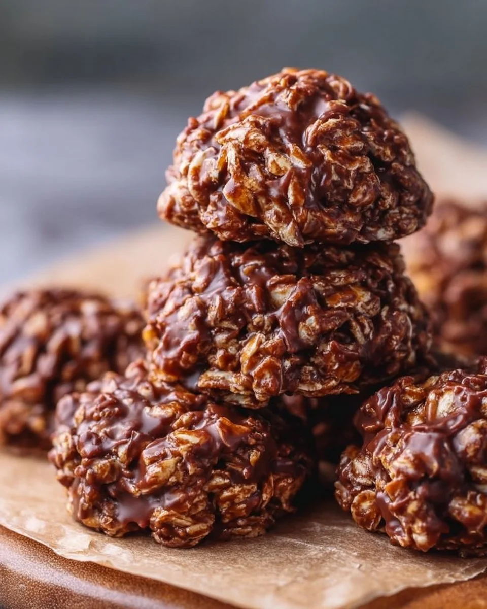 Delicious healthy no bake cookies with oats and nuts on a plate