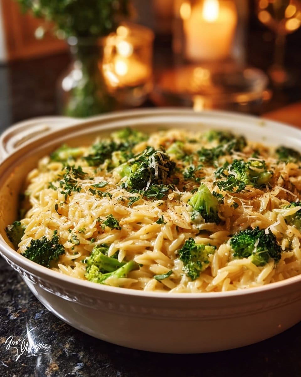 One Pot Broccoli Cheese Orzo