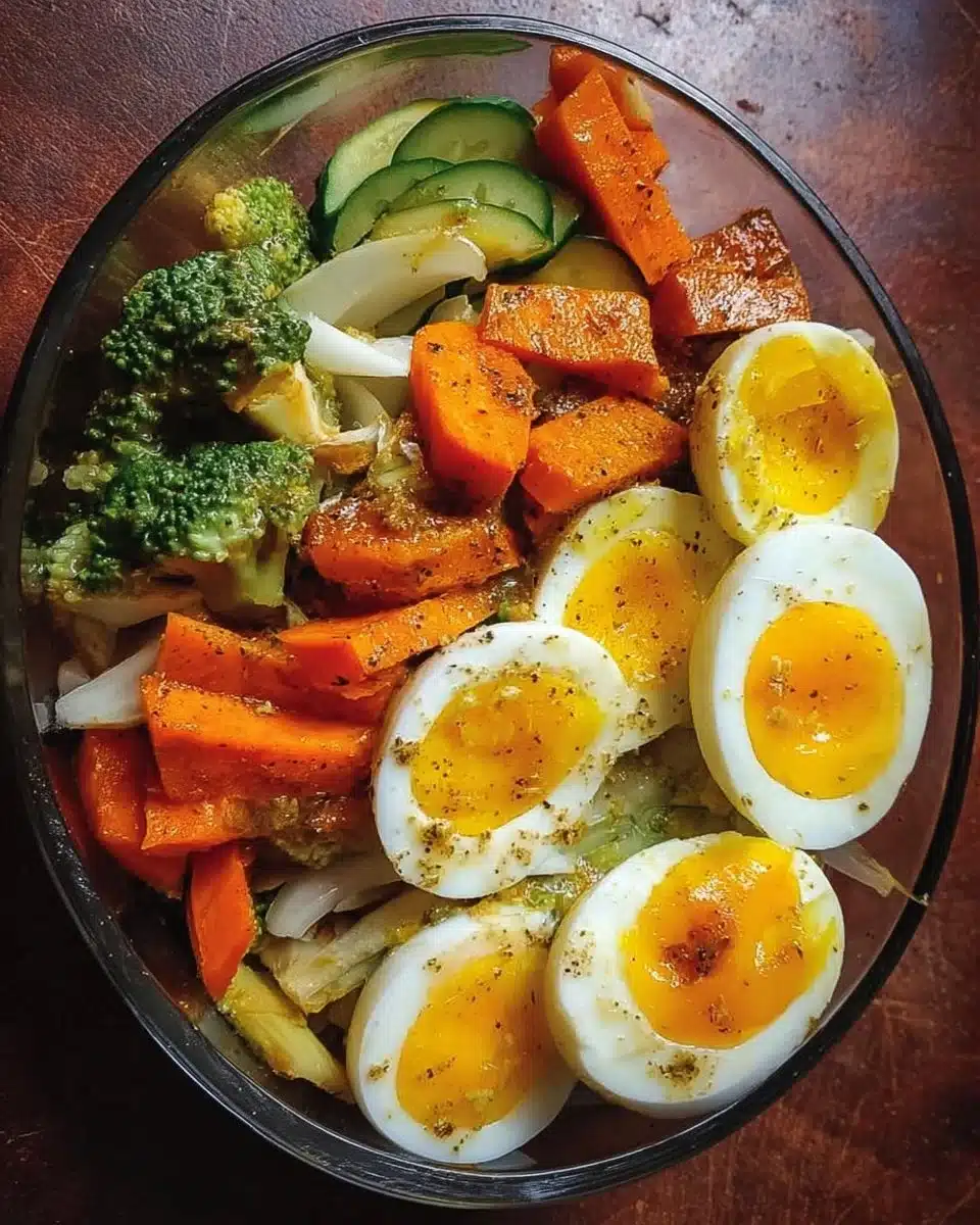 Mixed Veggie & Egg Healthy Bowl filled with colorful vegetables and eggs for nutrition