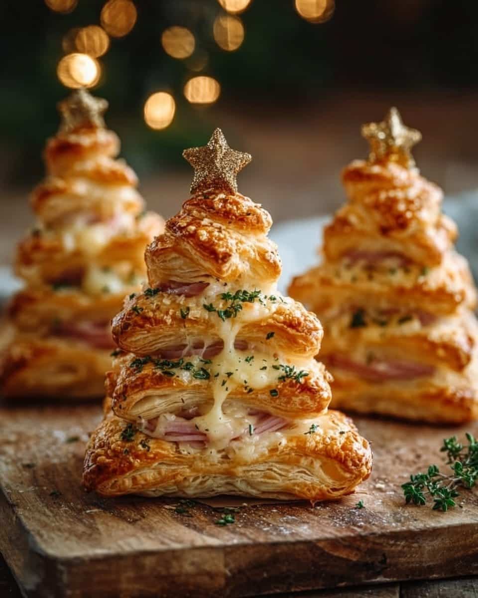 HAM & CHEESE PUFF PASTRY CHRISTMAS TREES