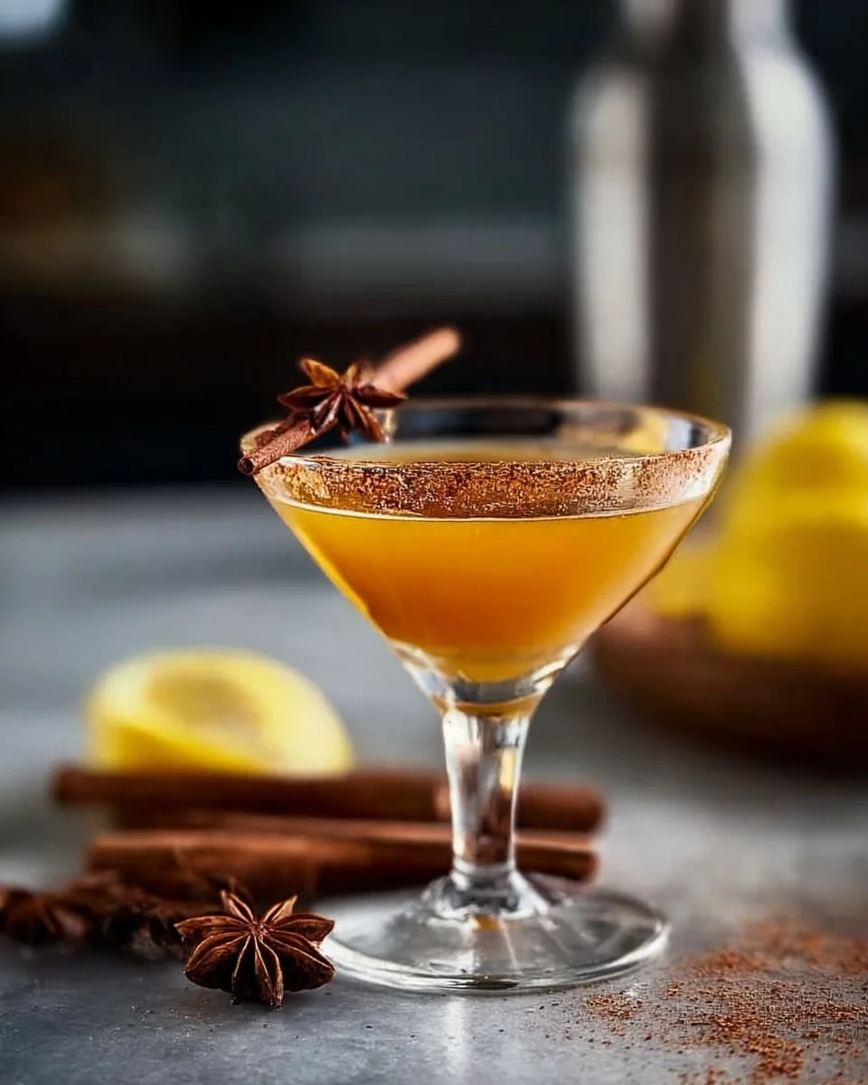 A beautifully crafted Spiced Sidecar cocktail served in a classic glass.