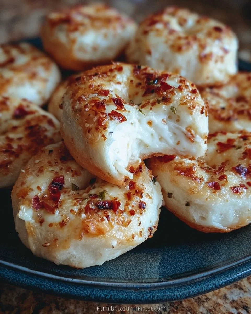 Delicious tortilla cream cheese bagel bites on a plate