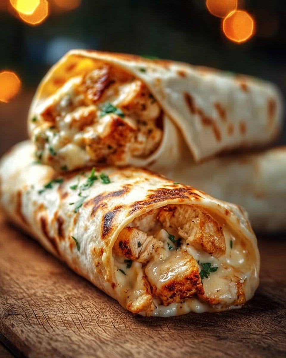 Cheesy Chicken Garlic Wraps