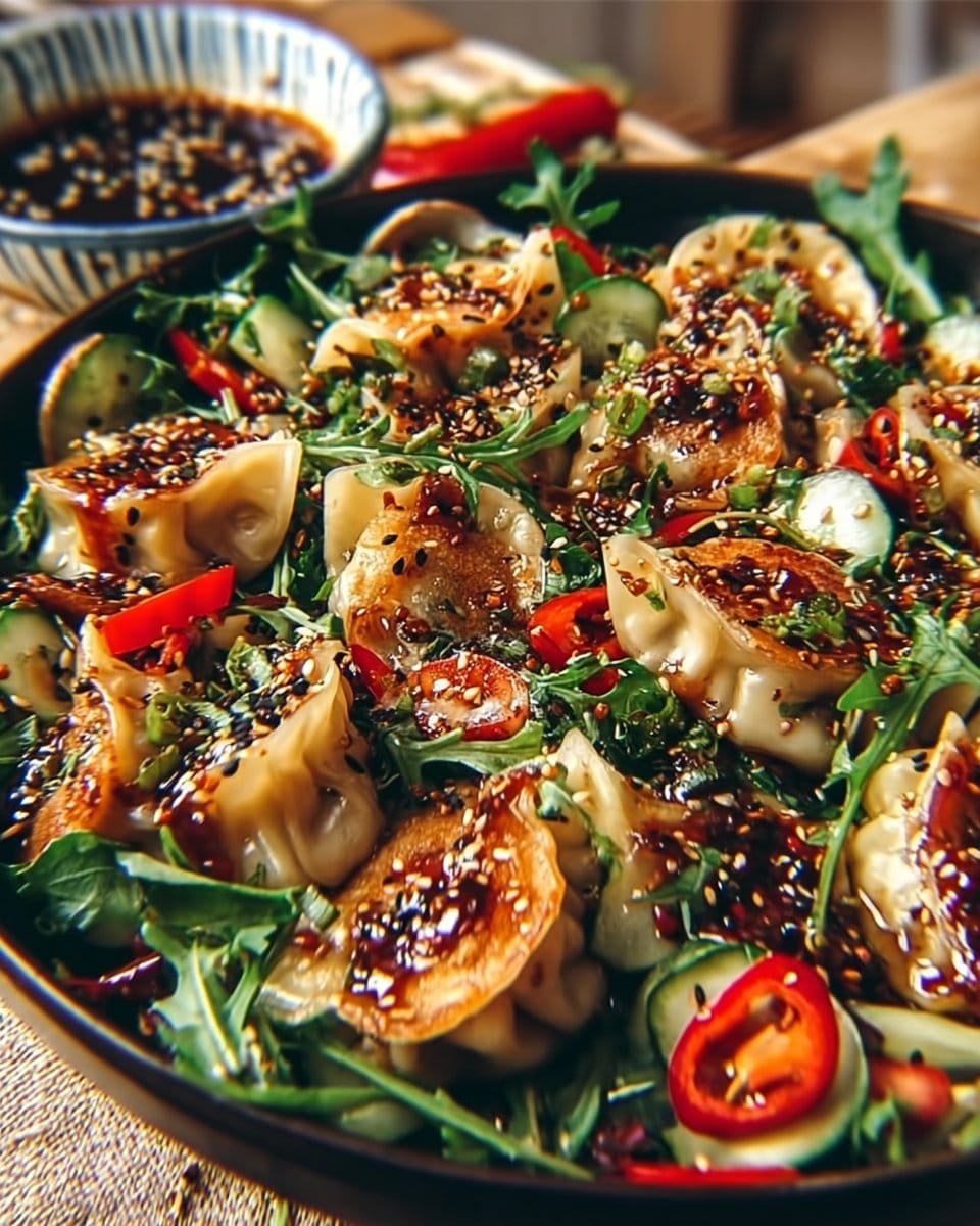 Crispy Dumpling Salad with Soy Dressing