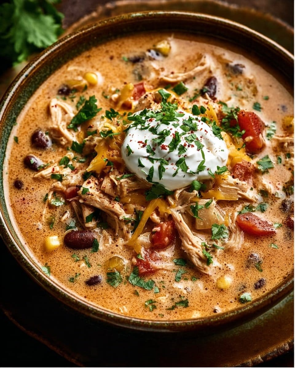 Crockpot Cream Cheese Chicken Chili